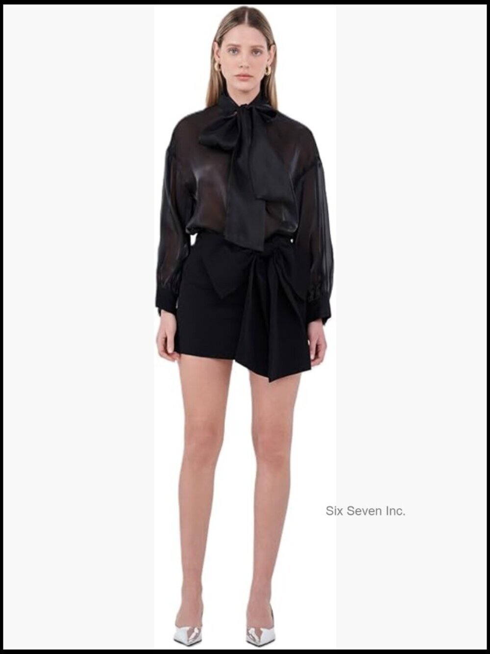 High Rise Fitted Bow Mini Skort with Built-in Shorts